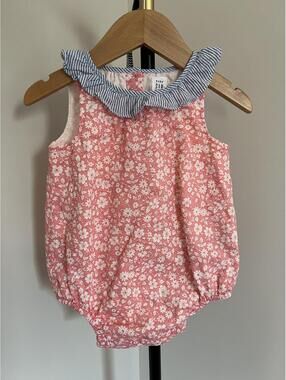 Baby Gap Pink Floral Romper - 12-18 Mo - Modern Grandmillennial Style